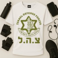 Israeli Military Symbol  Hebrew IDF Design Cooling Performance Crew T-Shirt