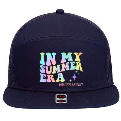 In My Summer Era Happy Last Day Of School 7 Panel Mesh Trucker Snapback Hat