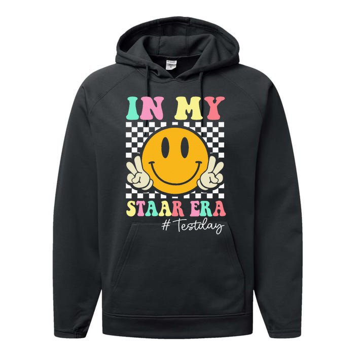 In My Staar Era Retro Smile Teacher Testing Test Day Performance Fleece Hoodie