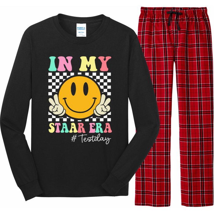 In My Staar Era Retro Smile Teacher Testing Test Day Long Sleeve Pajama Set