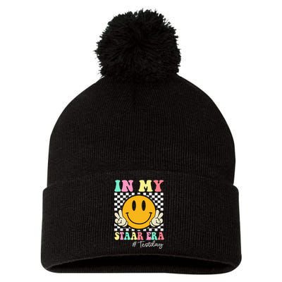 In My Staar Era Retro Smile Teacher Testing Test Day Pom Pom 12in Knit Beanie