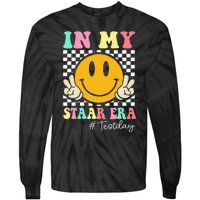 In My Staar Era Retro Smile Teacher Testing Test Day Tie-Dye Long Sleeve Shirt