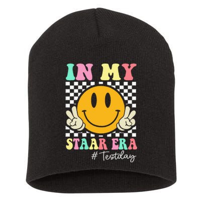 In My Staar Era Retro Smile Teacher Testing Test Day Short Acrylic Beanie