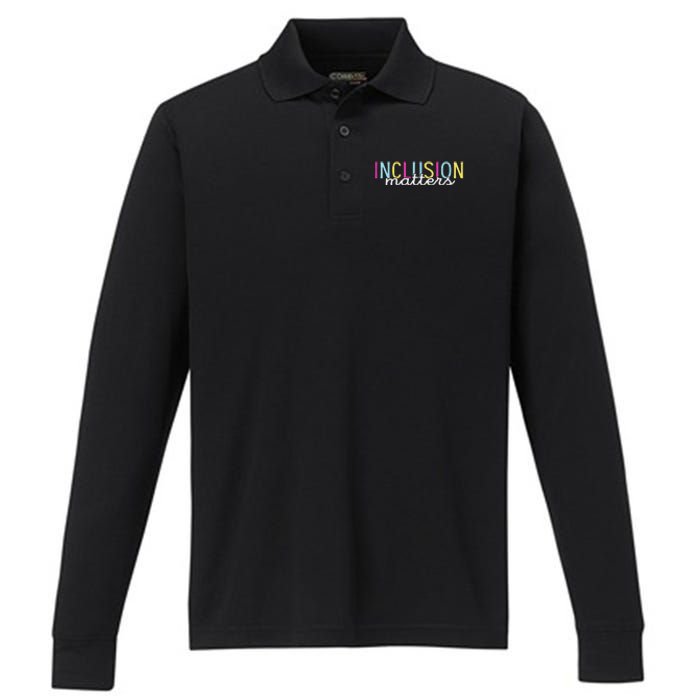 Inclusion Matters Special Education Autism Awareness Teacher Performance Long Sleeve Polo