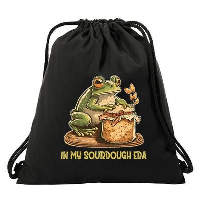 In My Sourdough Era Funny Frog Baking Bread Drawstring Bag