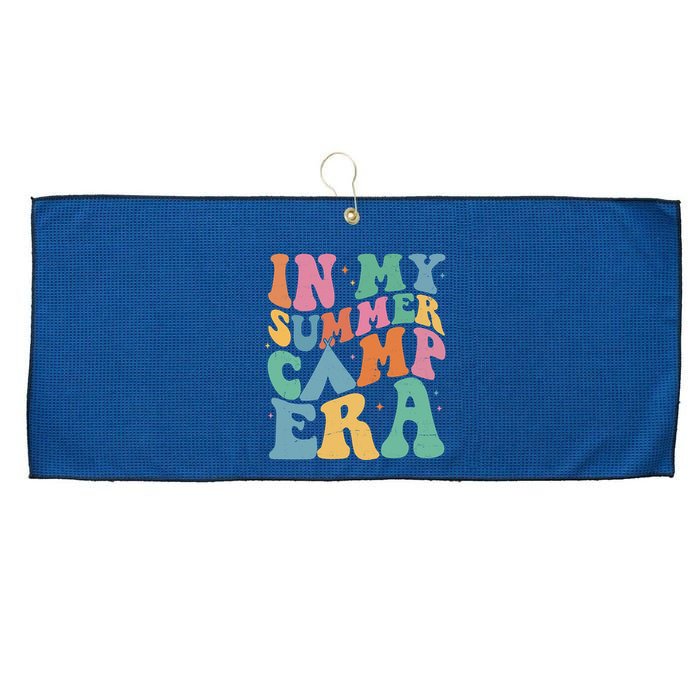 In My Summer Camp Era Retro Groovy Large Microfiber Waffle Golf Towel