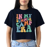In My Summer Camp Era Retro Groovy Women's Crop Top Tee