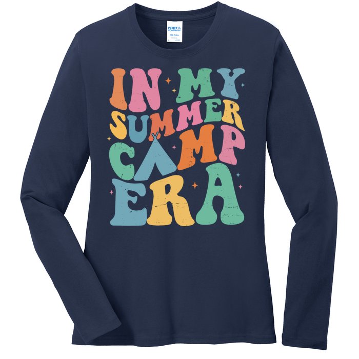 In My Summer Camp Era Retro Groovy Ladies Long Sleeve Shirt