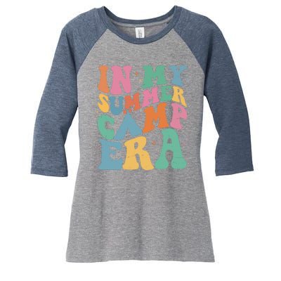 In My Summer Camp Era Retro Groovy Women's Tri-Blend 3/4-Sleeve Raglan Shirt