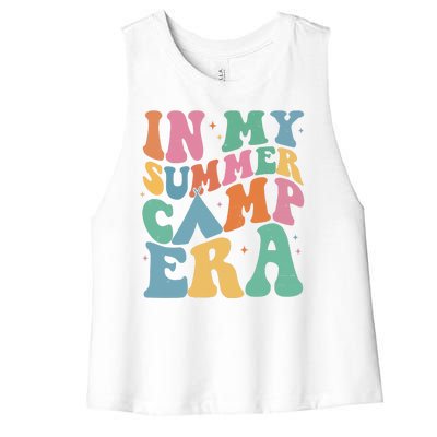 In My Summer Camp Era Retro Groovy Women's Racerback Cropped Tank