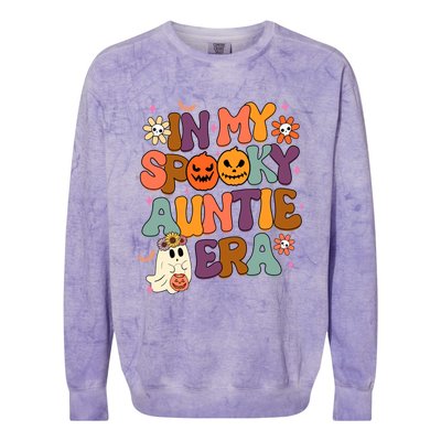 In My Spooky Auntie Era Halloween Groovy Funny Aunt Spooky Funny Gift Colorblast Crewneck Sweatshirt