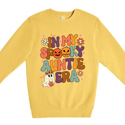 In My Spooky Auntie Era Halloween Groovy Funny Aunt Spooky Funny Gift Premium Crewneck Sweatshirt