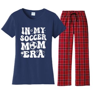 In My Soccer Mom Era Funny Soccer Mom Gifts Women's Flannel Pajama Set