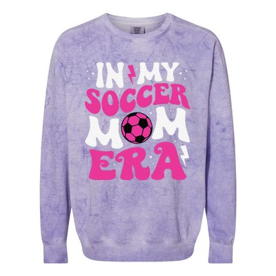 In My Soccer Mom Era Cute Groovy Soccer Mom Colorblast Crewneck Sweatshirt