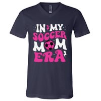 In My Soccer Mom Era Cute Groovy Soccer Mom V-Neck T-Shirt