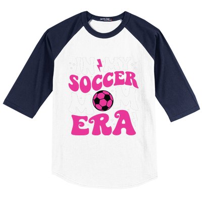 In My Soccer Mom Era Cute Groovy Soccer Mom Baseball Sleeve Shirt