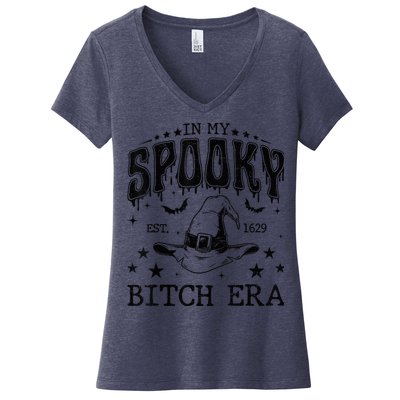 In My Spooky Bitch Era, Funny Spooky Bitch Halloween Tees Women's V-Neck T-Shirt