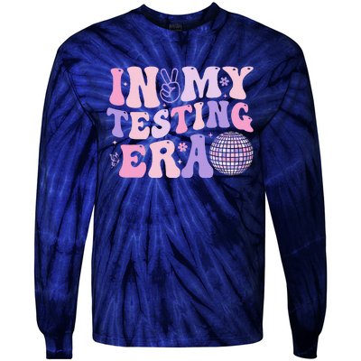 In My Testing Era Test Day Retro Motivational Teacher Tie-Dye Long Sleeve Shirt