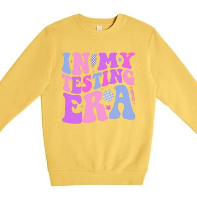 In My Testing Era Test Day Retro Motivational Teacher Premium Crewneck Sweatshirt