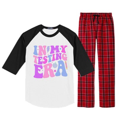 In My Testing Era Test Day Retro Motivational Teacher Raglan Sleeve Pajama Set