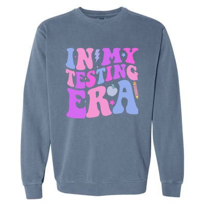 In My Testing Era Test Day Retro Motivational Teacher Garment-Dyed Sweatshirt