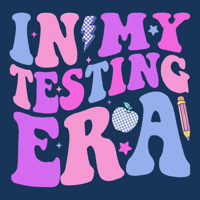 In My Testing Era Test Day Retro Motivational Teacher Drawstring Bag