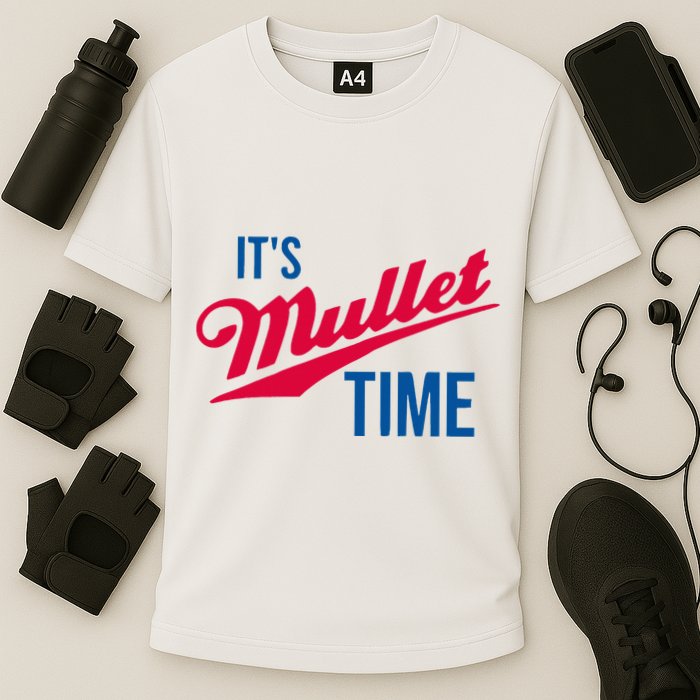 ItS Mullet Time Funny Redneck Mullet Performance Shirt
