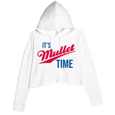 ItS Mullet Time Funny Redneck Mullet Crop Fleece Hoodie