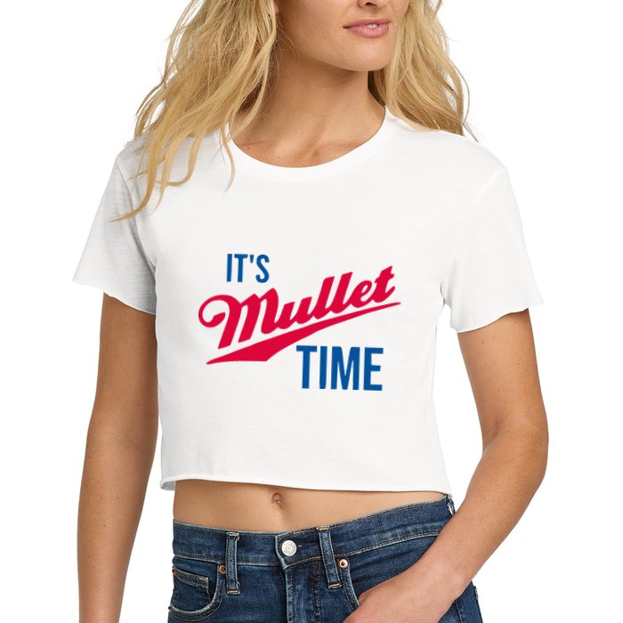 ItS Mullet Time Funny Redneck Mullet Crop Top