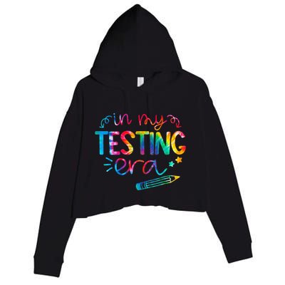 In My Testing Era Tie Dye Test Day For Student Teacher Crop Fleece Hoodie