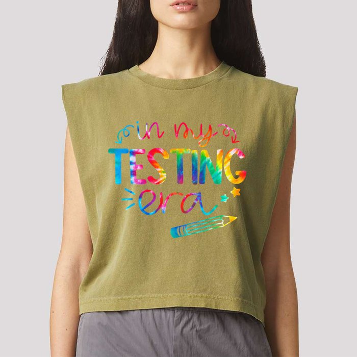In My Testing Era Tie Dye Test Day For Student Teacher Garment-Dyed Women's Muscle Tee