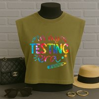 In My Testing Era Tie Dye Test Day For Student Teacher Garment-Dyed Women's Muscle Tee