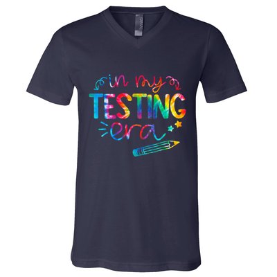 In My Testing Era Tie Dye Test Day For Student Teacher V-Neck T-Shirt
