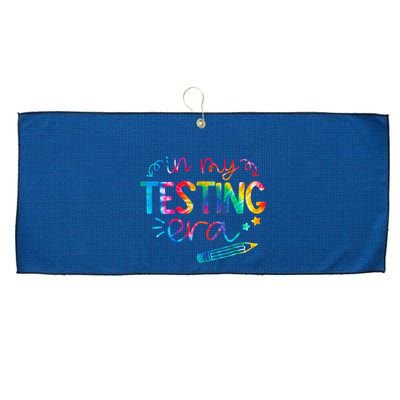 In My Testing Era Tie Dye Test Day For Student Teacher Large Microfiber Waffle Golf Towel