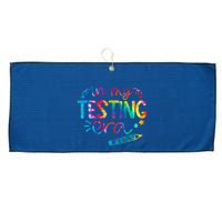 In My Testing Era Tie Dye Test Day For Student Teacher Large Microfiber Waffle Golf Towel
