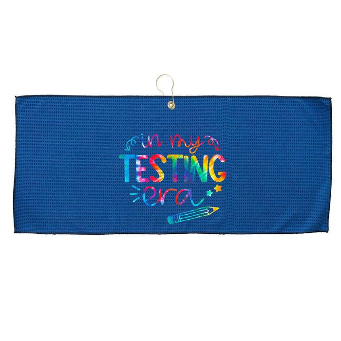 In My Testing Era Tie Dye Test Day For Student Teacher Large Microfiber Waffle Golf Towel