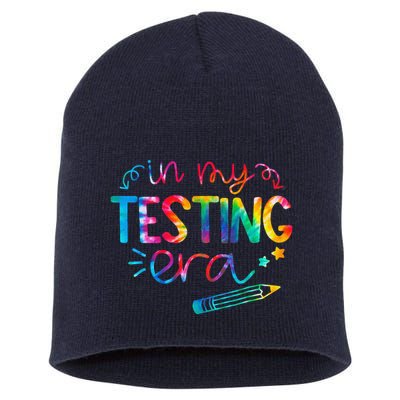 In My Testing Era Tie Dye Test Day For Student Teacher Short Acrylic Beanie