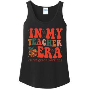 In My Teacher Teaching Era Retro Groovy 1st Grade Ladies Essential Tank