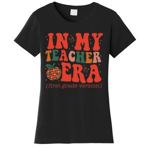 In My Teacher Teaching Era Retro Groovy 1st Grade Women's T-Shirt