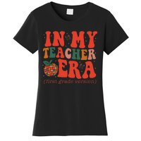 In My Teacher Teaching Era Retro Groovy 1st Grade Women's T-Shirt