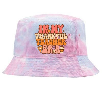 In My Thankful Teacher Era Groovy Teacher Fall Thanksgiving  Tie-Dyed Bucket Hat