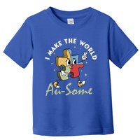 I Make The World Augiftsome Autism Awareness Month Puzzle Piece Gift Toddler T-Shirt