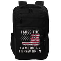 I Miss The America I Grew Up In Vintage American Usa Flag Impact Tech Backpack