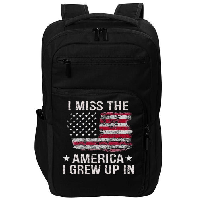 I Miss The America I Grew Up In Vintage American Usa Flag Impact Tech Backpack