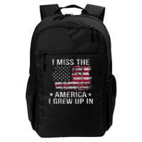 I Miss The America I Grew Up In Vintage American Usa Flag Daily Commute Backpack