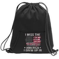 I Miss The America I Grew Up In Vintage American Usa Flag Sweatshirt Cinch Pack Bag