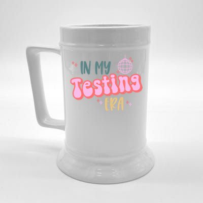 In My Testing Era, Funny Testing Teacher, Teaching Student Beer Stein