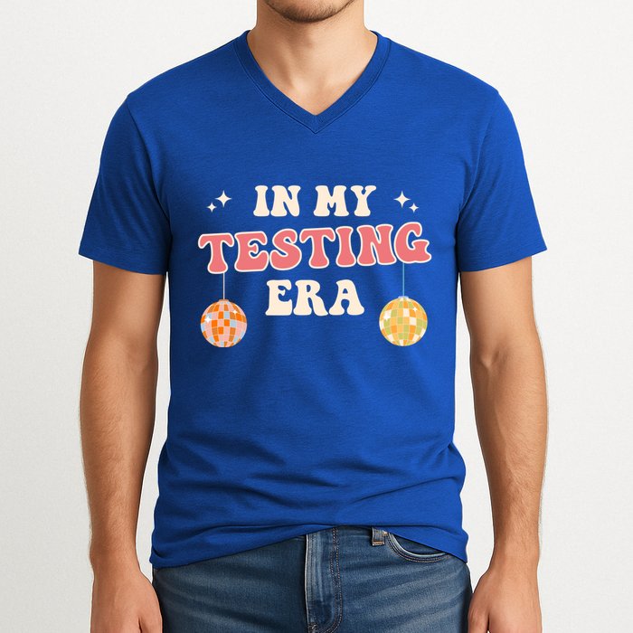 In My Testing Era, Funny Testing Teacher, Teaching Student V-Neck T-Shirt