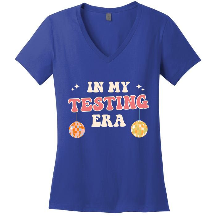 In My Testing Era, Funny Testing Teacher, Teaching Student Women's V-Neck T-Shirt