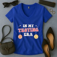 In My Testing Era, Funny Testing Teacher, Teaching Student Women's V-Neck T-Shirt
